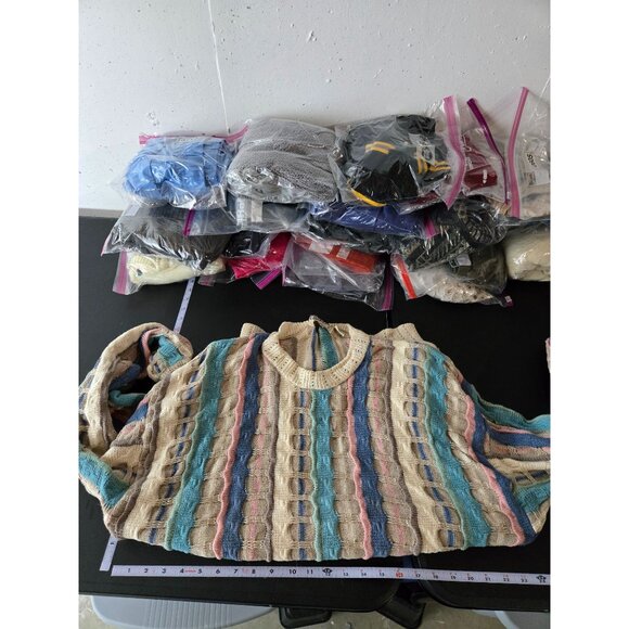 Vintage Cotton Traders 3D Knit Striped Sweater Large Cosby Colorful Grandpa Vtg - Picture 6 of 8